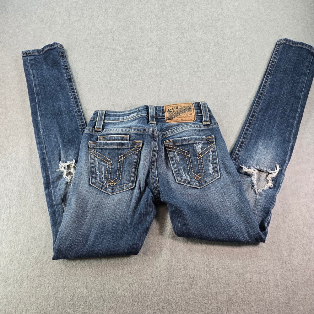 VIGOSS STUDIO The Brooklyn Skinny Jeans Distressed Ripped Blue Women Size 25